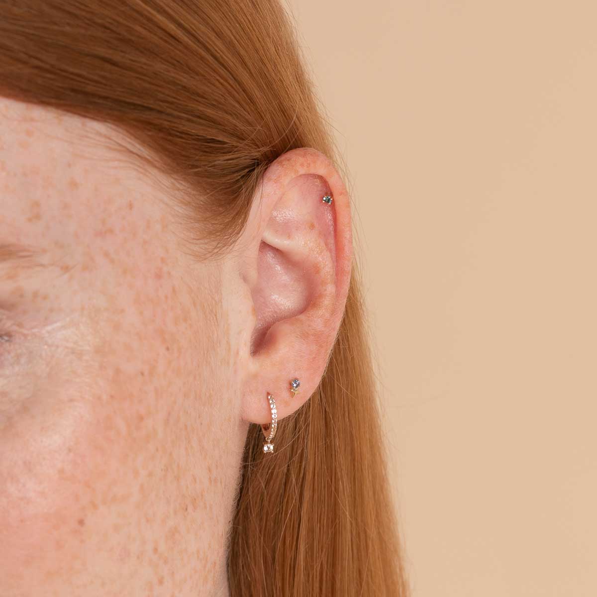 December Birthstone Earrings in Solid Gold