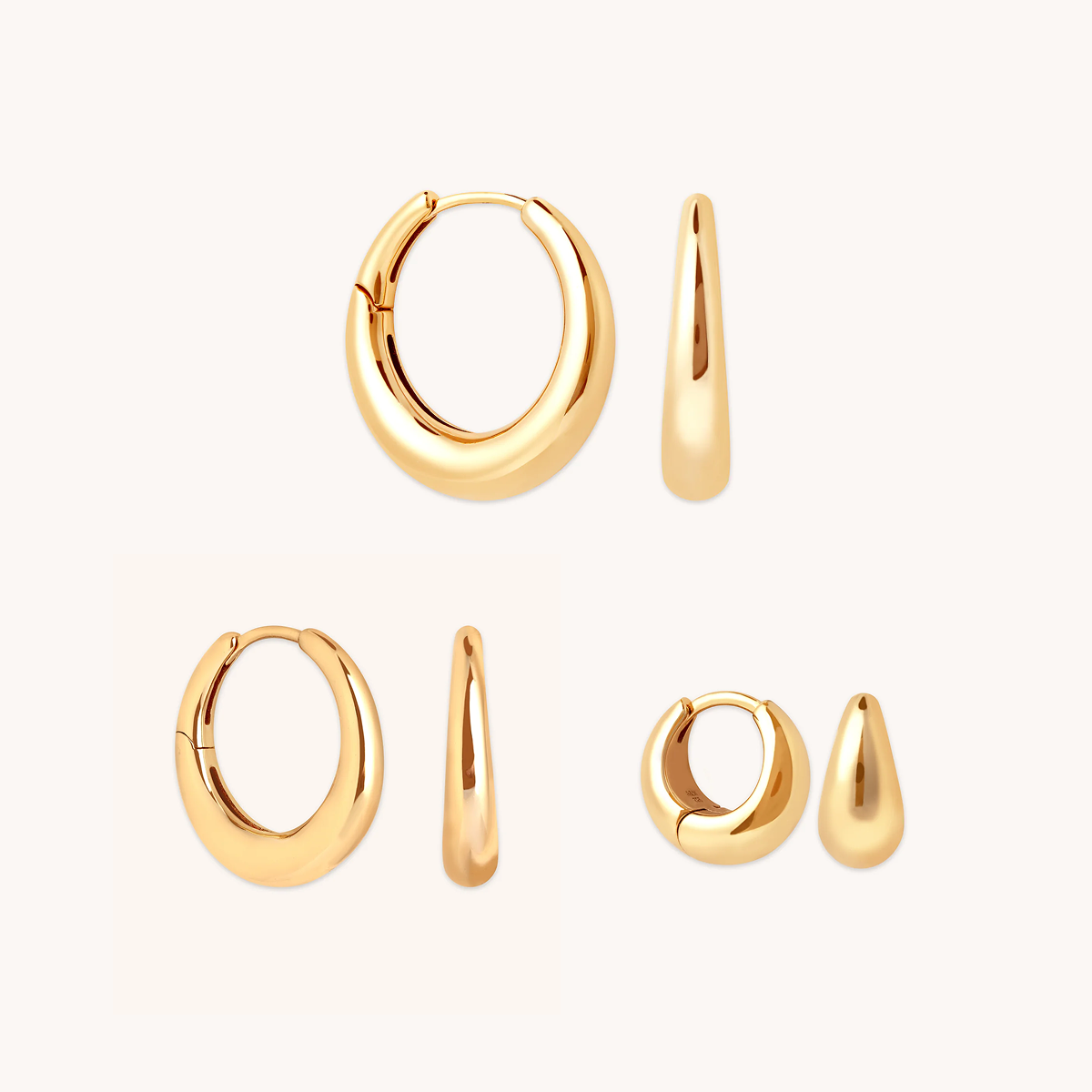 Dome Hoops Gift Set in Gold