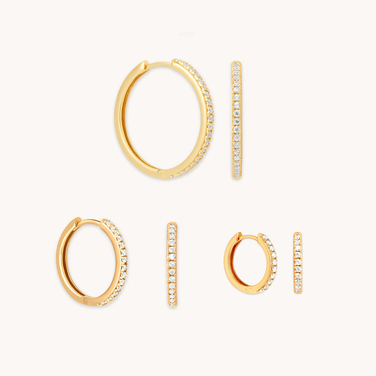 Crystal Hoops Gift Set in Gold