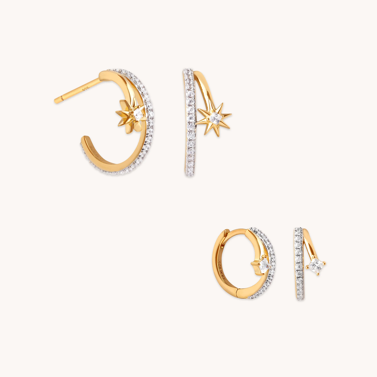 Cosmic Illusion Hoops Gift Set in Gold