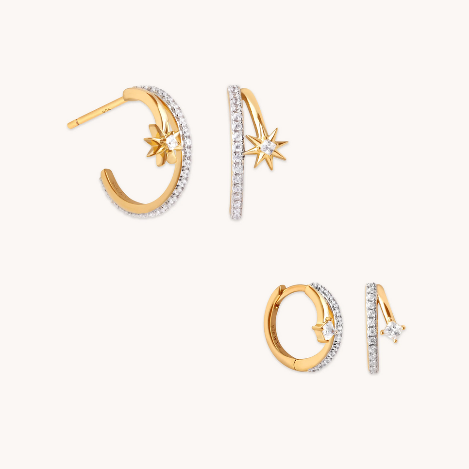 Cosmic Illusion Hoops Gift Set in Gold