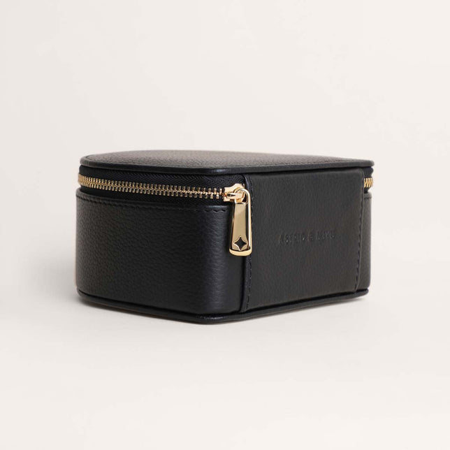 Leather Large Jewellery Box in Black