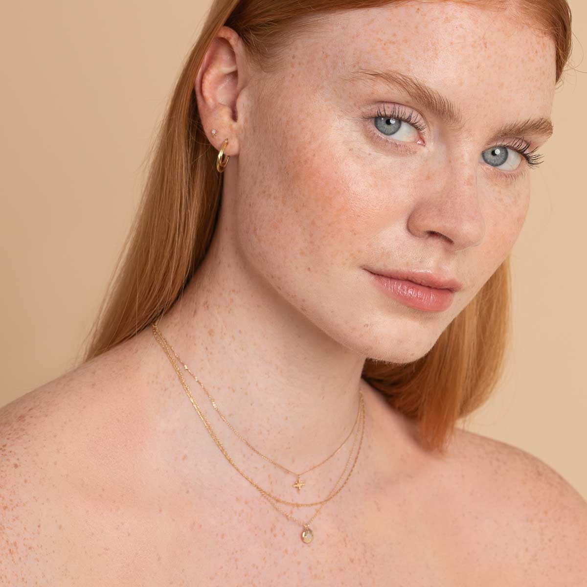 June Birthstone Earrings in Solid Gold