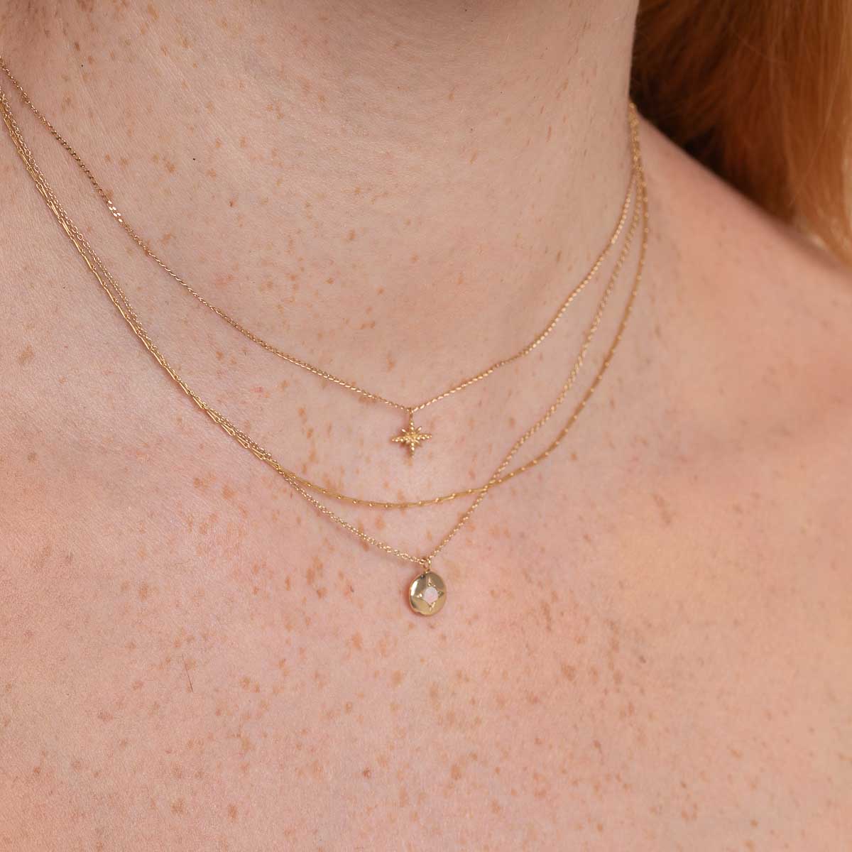 June Birthstone Necklace in Solid Gold