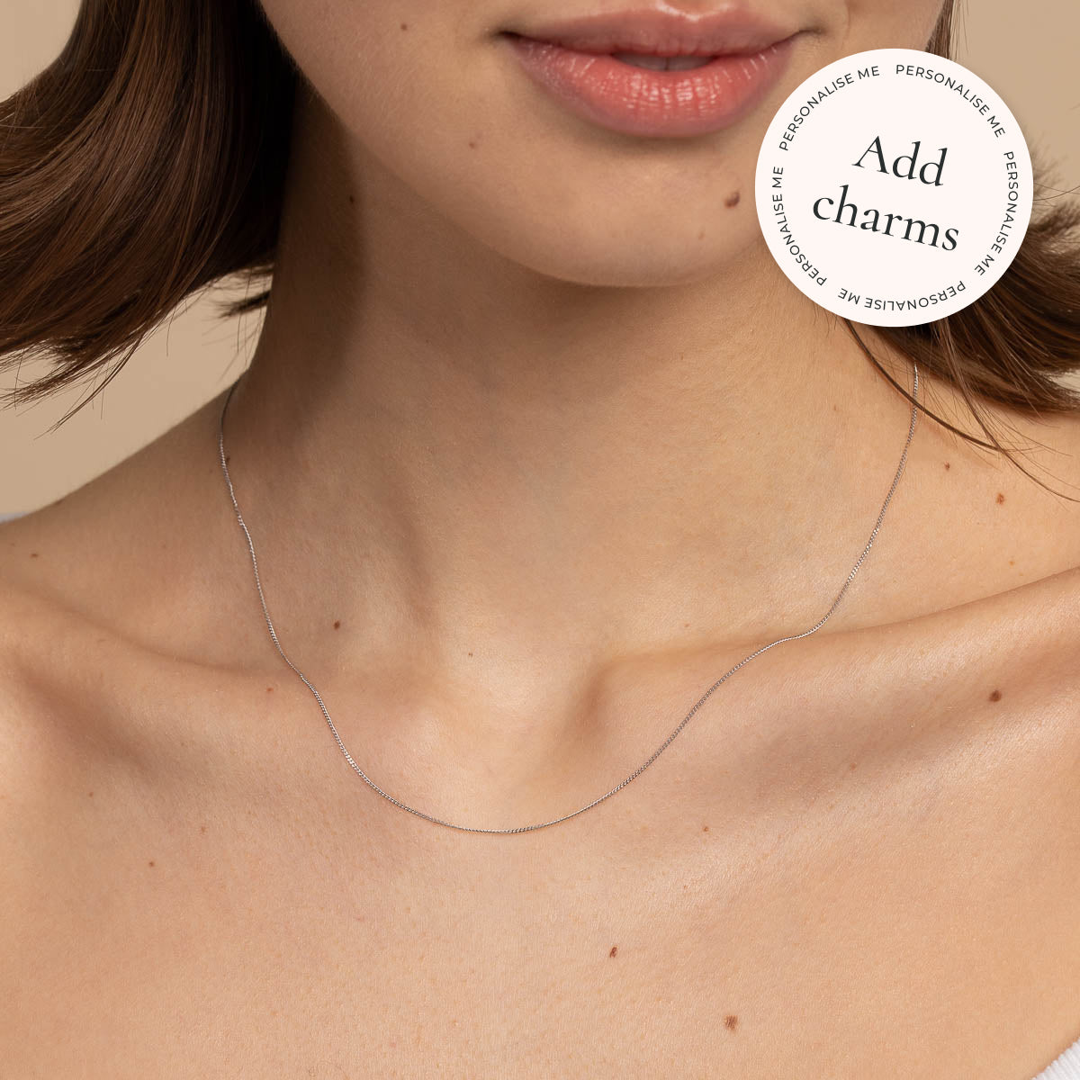 Miyu Chain Necklace in Solid White Gold
