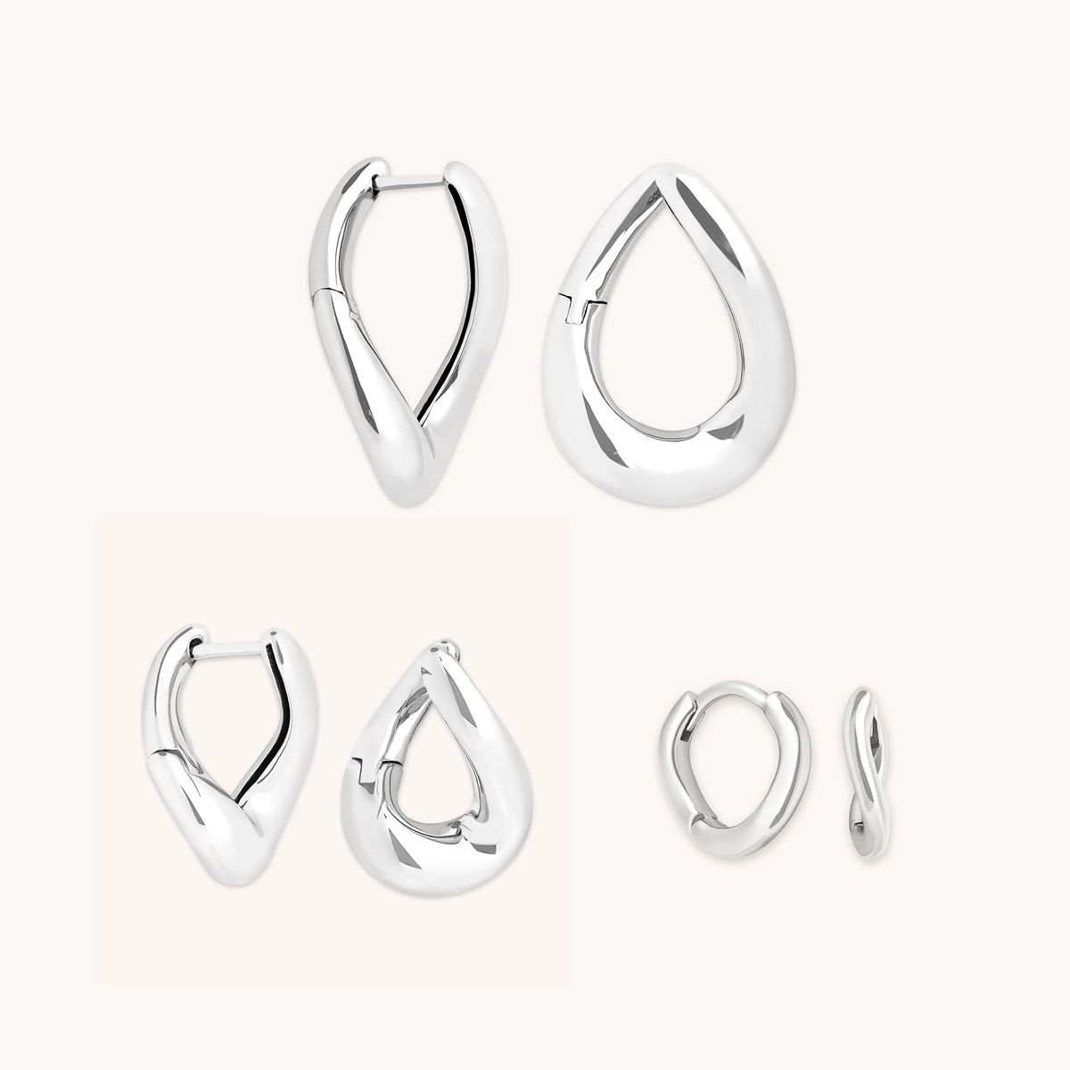 Molten Hoops Gift Set in Silver