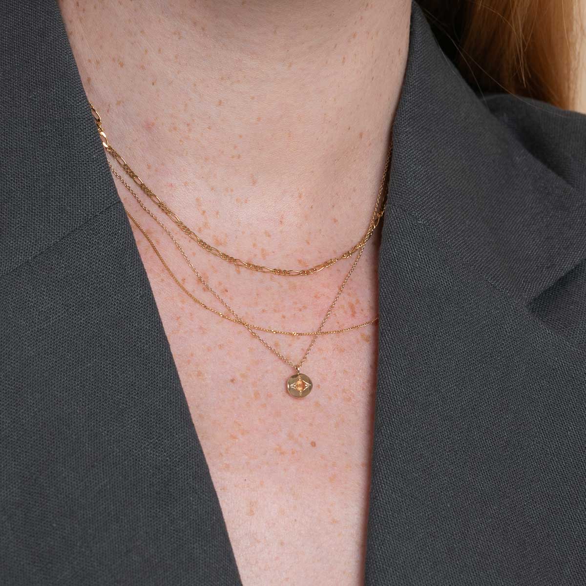November Birthstone Necklace in Solid Gold