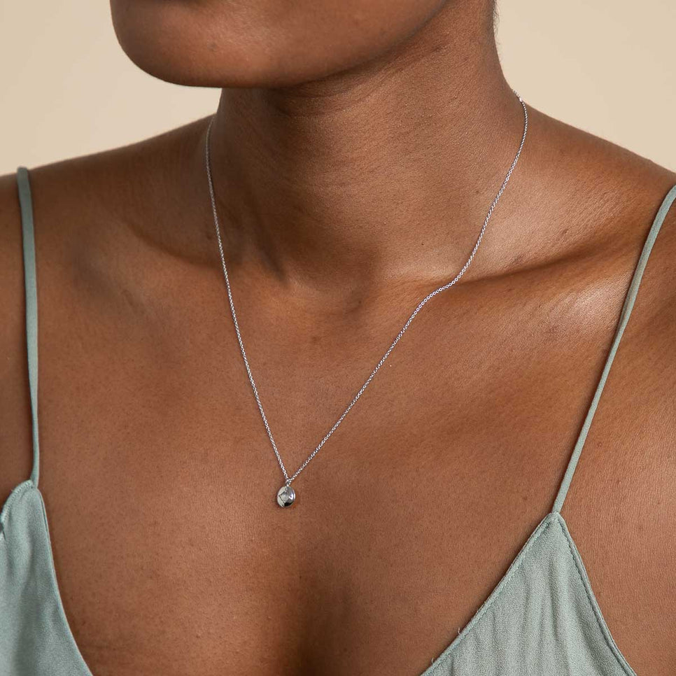 Birthstone Jewellery - October Opal Birthstone Necklace in Solid White Gold - Pendant Necklace - Astrid &amp; Miyu