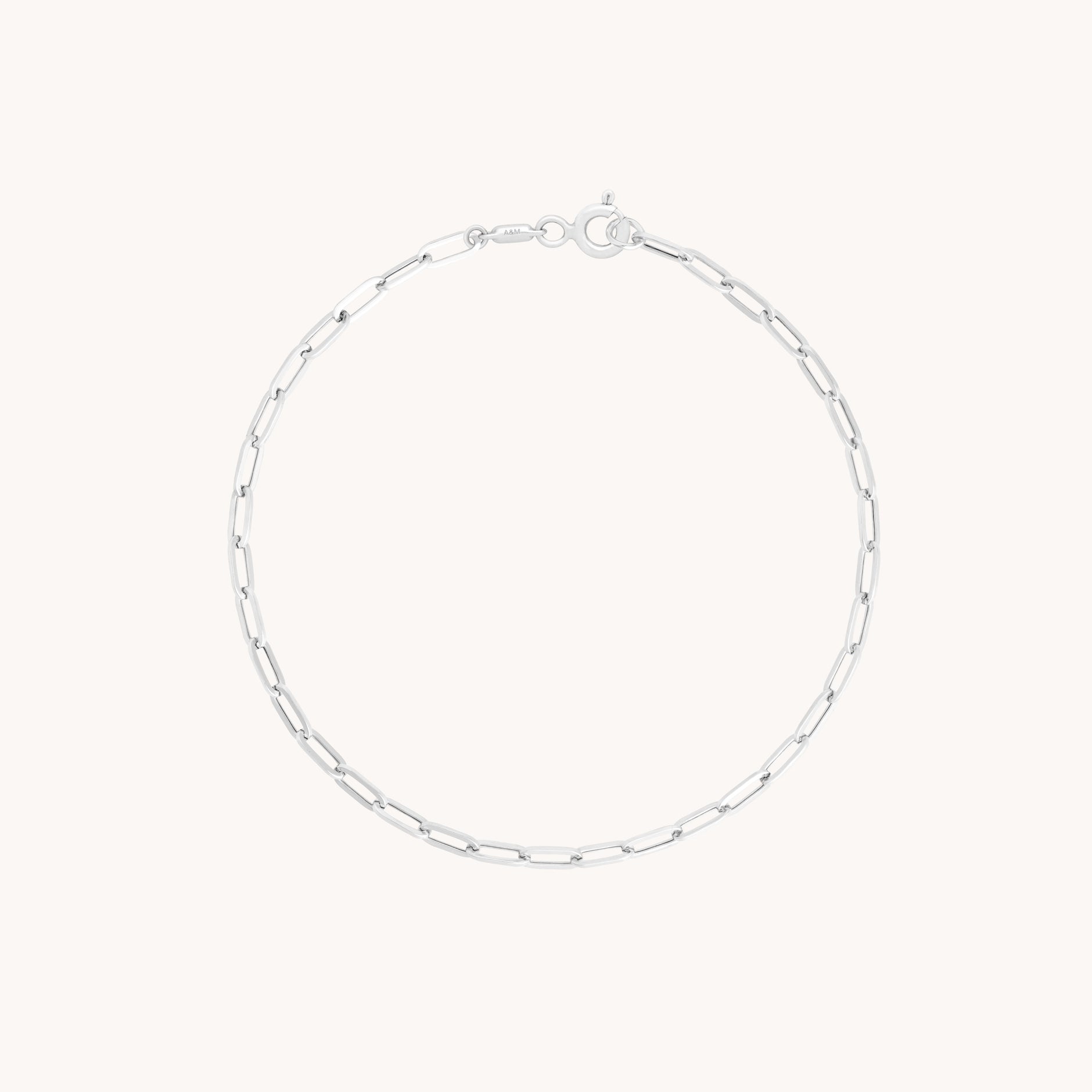 Piccadilly Chain Bracelet in Solid White Gold