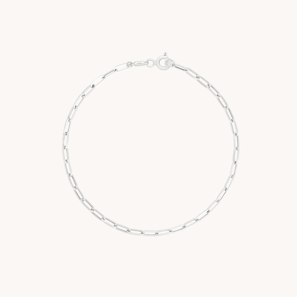 Piccadilly Chain Bracelet in 9k White Gold