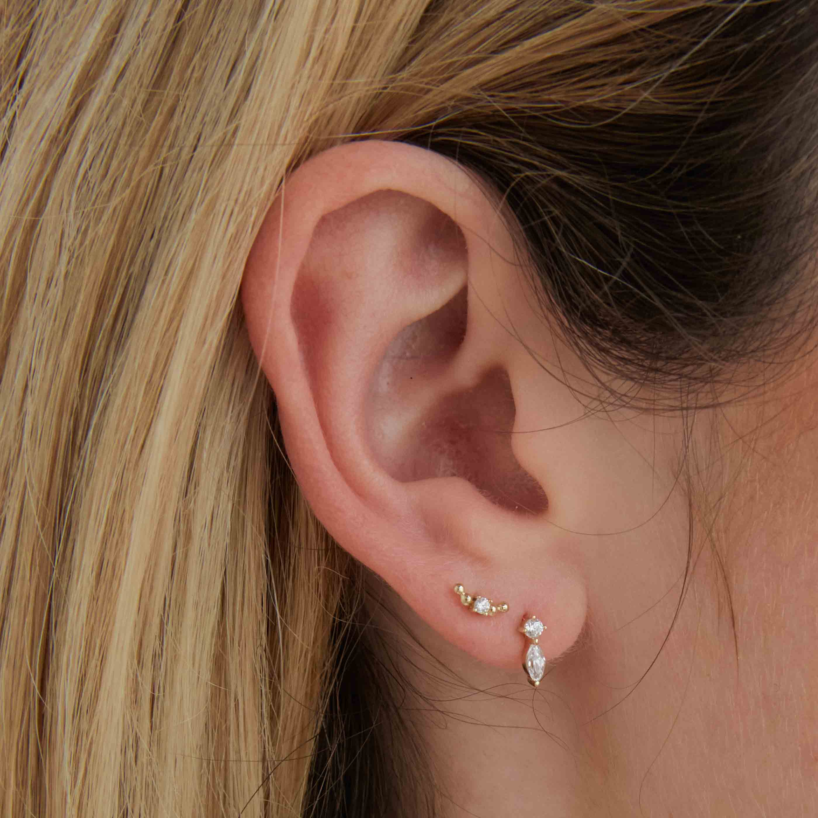 Gold ear deals piercing studs