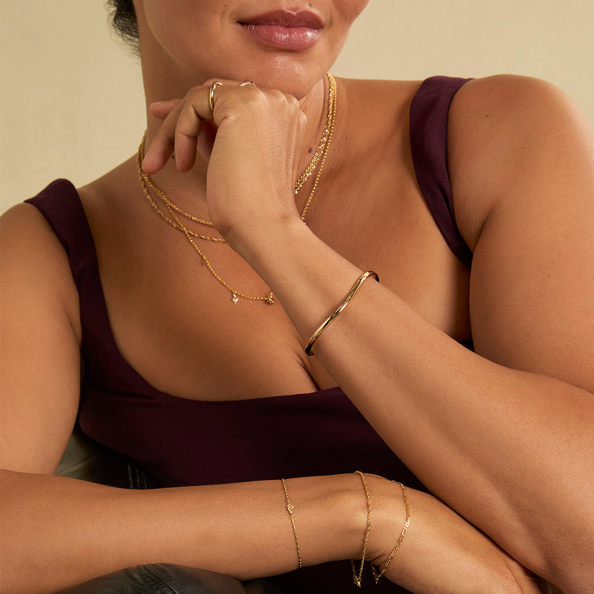 18k Gold Plated Jewellery - Infinite Cuff in Gold - Bracelets - Astrid &amp; Miyu