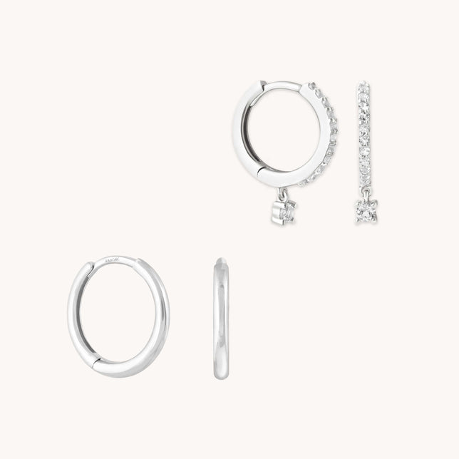 Topaz Charm Gift Set in Solid White Gold