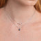 September Sapphire Birthstone Necklace in Solid White Gold