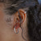 Simple Hinge Hoops in Silver worn shot