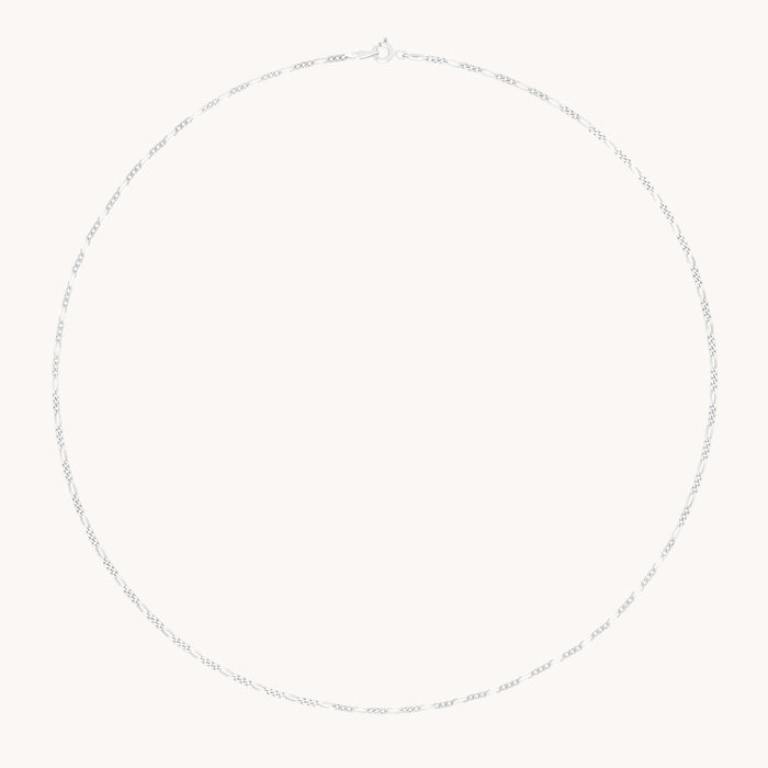 Soho Story Chain Necklace in Solid White Gold