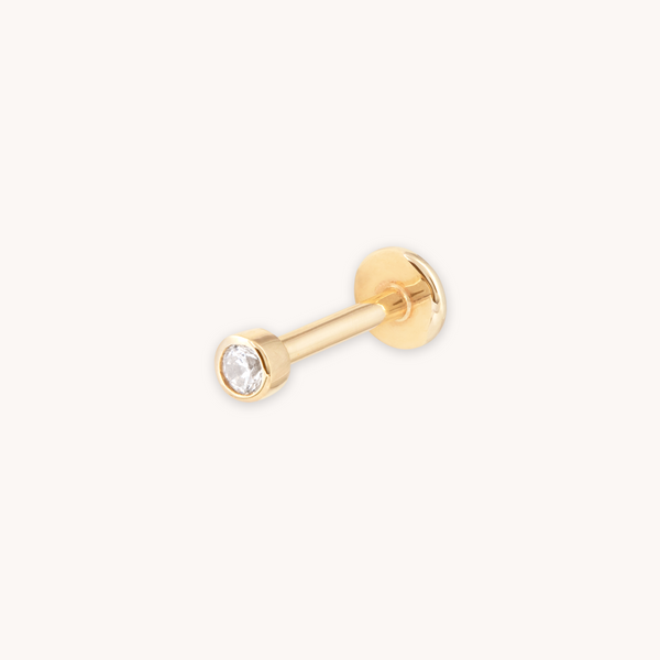 Topaz Gem Piercing Stud in Solid Gold