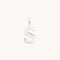 S Initial Charm 9k White Gold