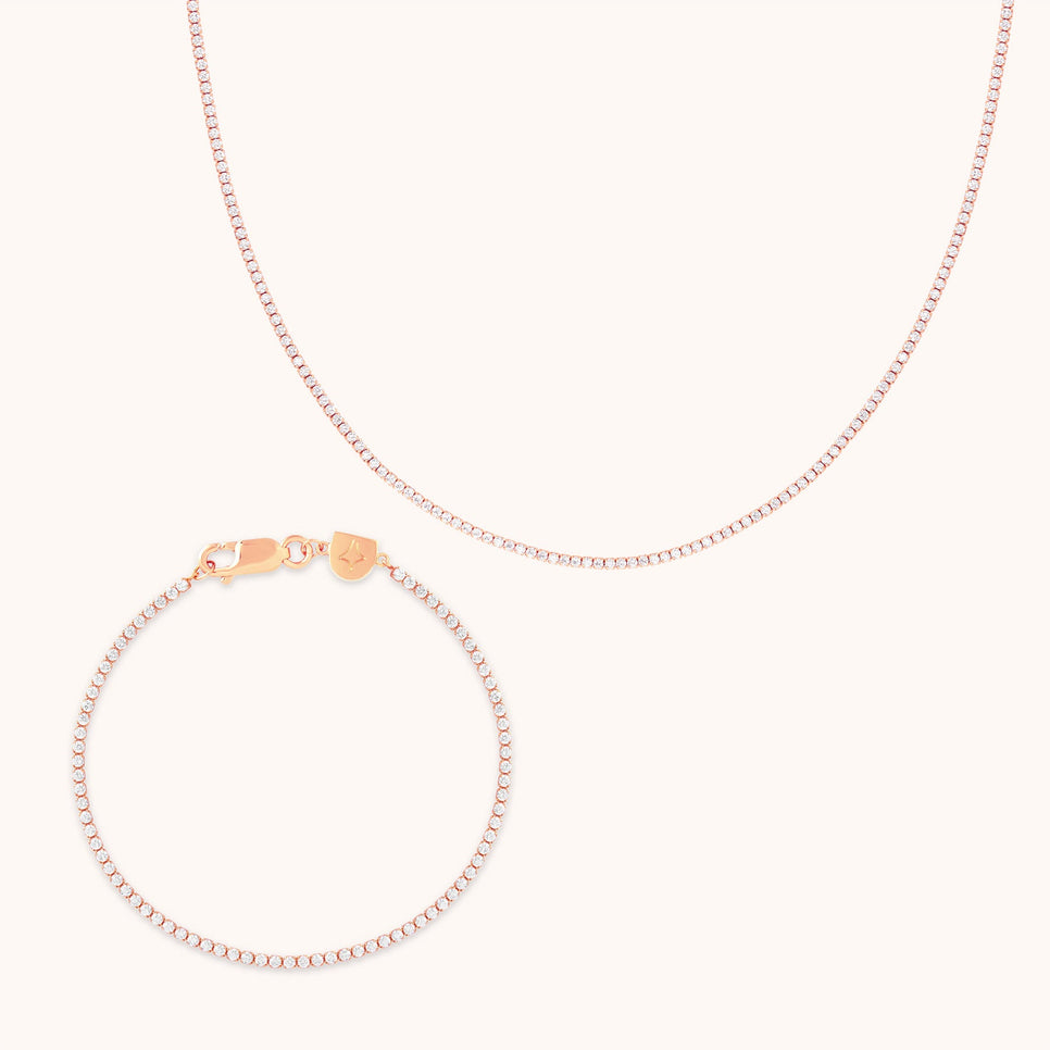 Tennis Chain Gift Set in Rose Gold