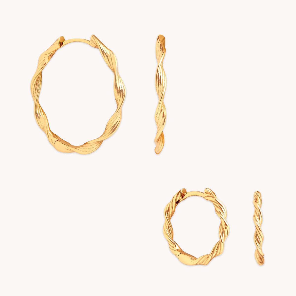 Twist Hoops Gift Set in Gold