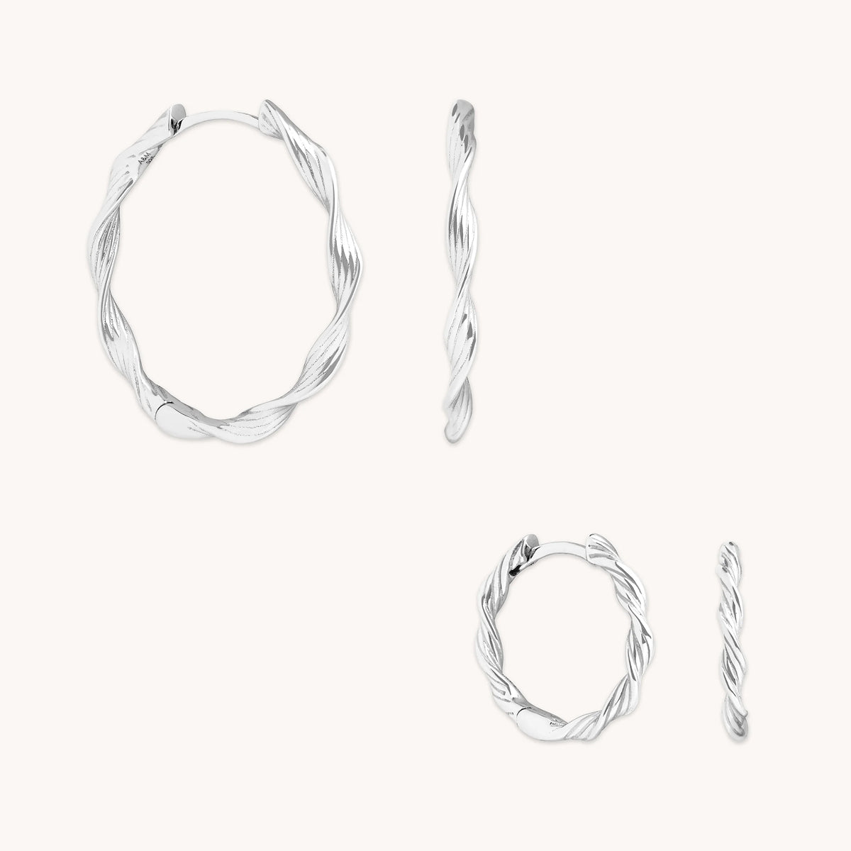 Twist Hoops Gift Set in Silver