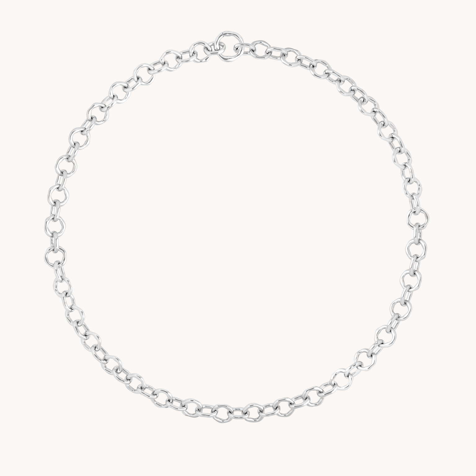 Molten Link Chain Necklace in Silver