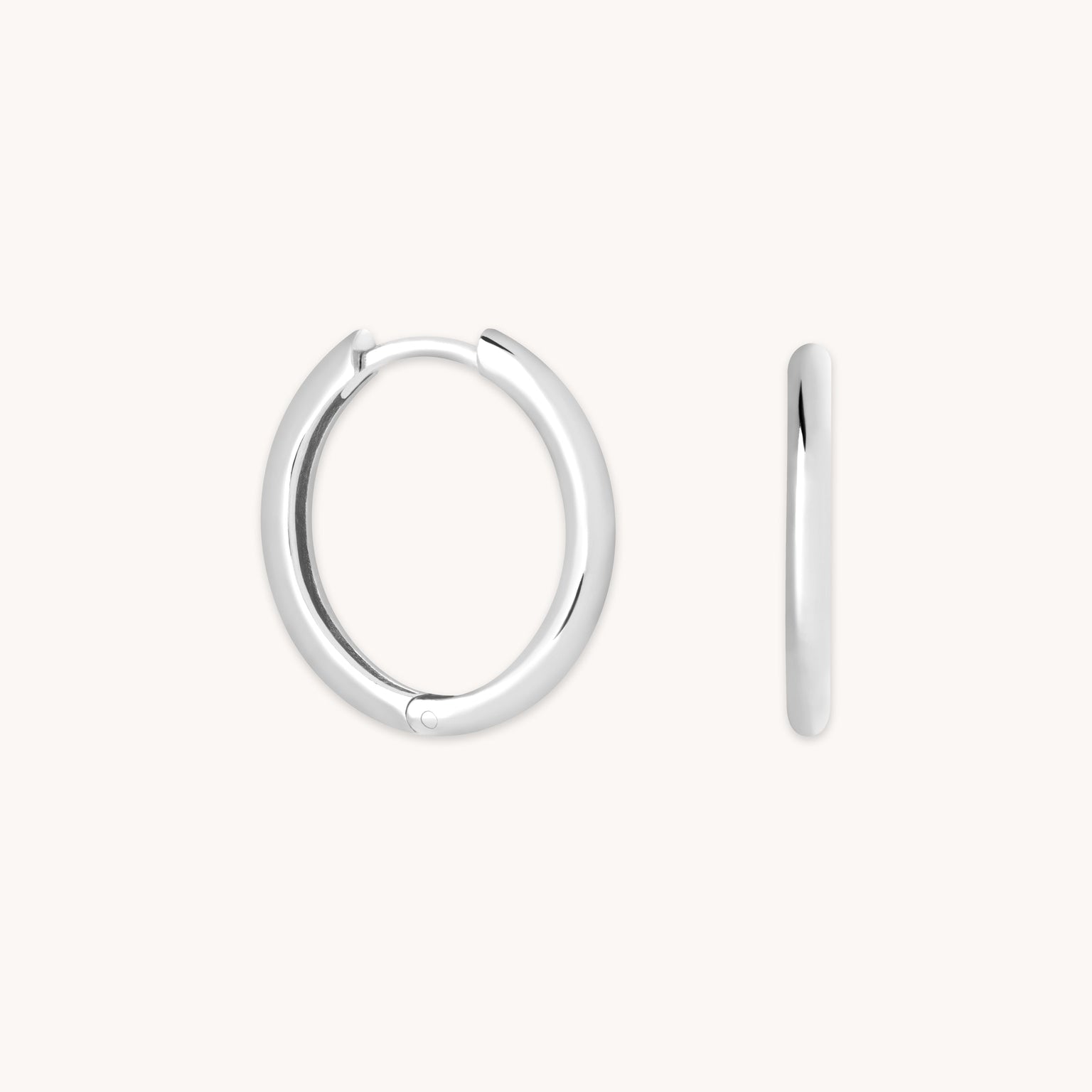 Essential Medium Hoops in Silver