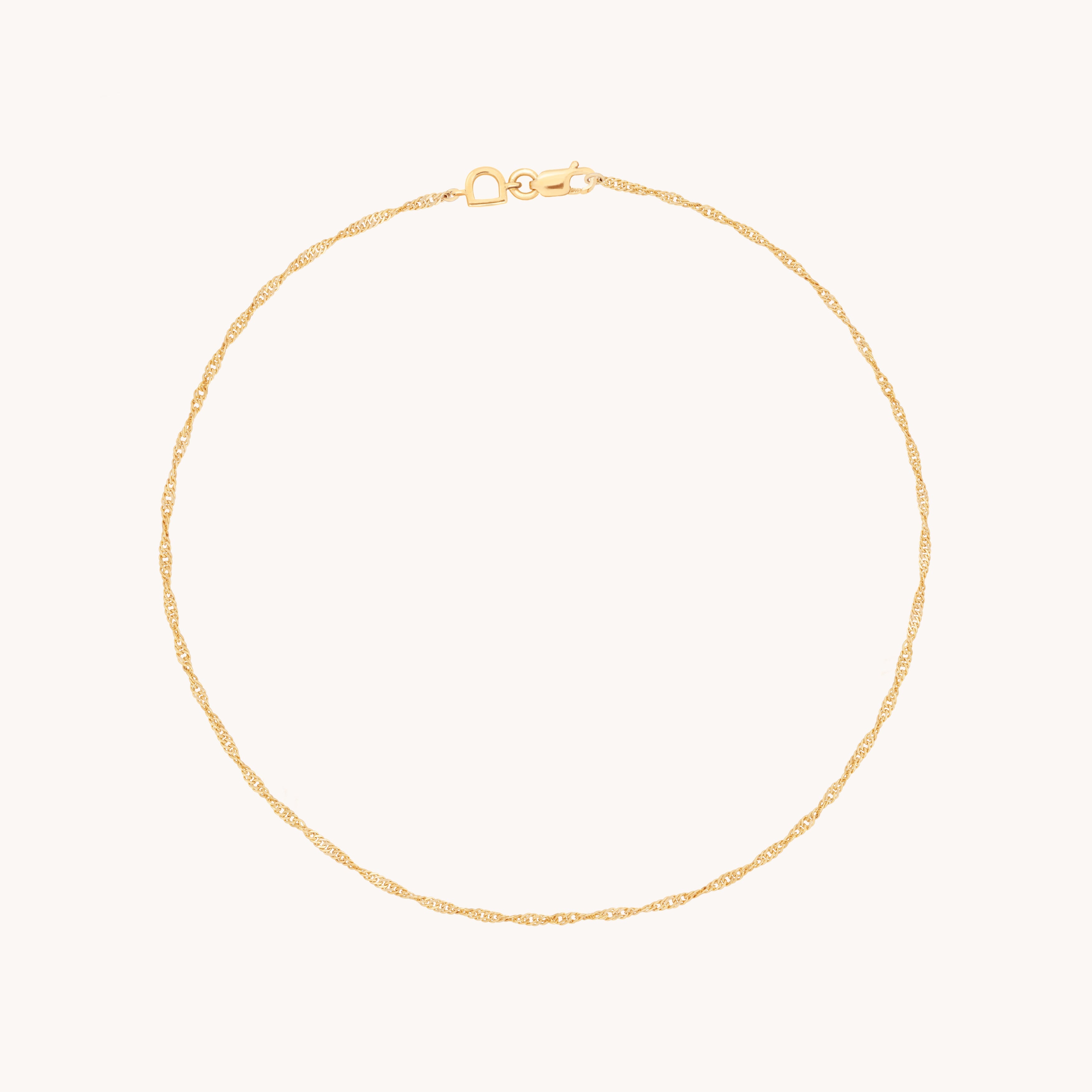 Astrid Chain Anklet in Solid Gold