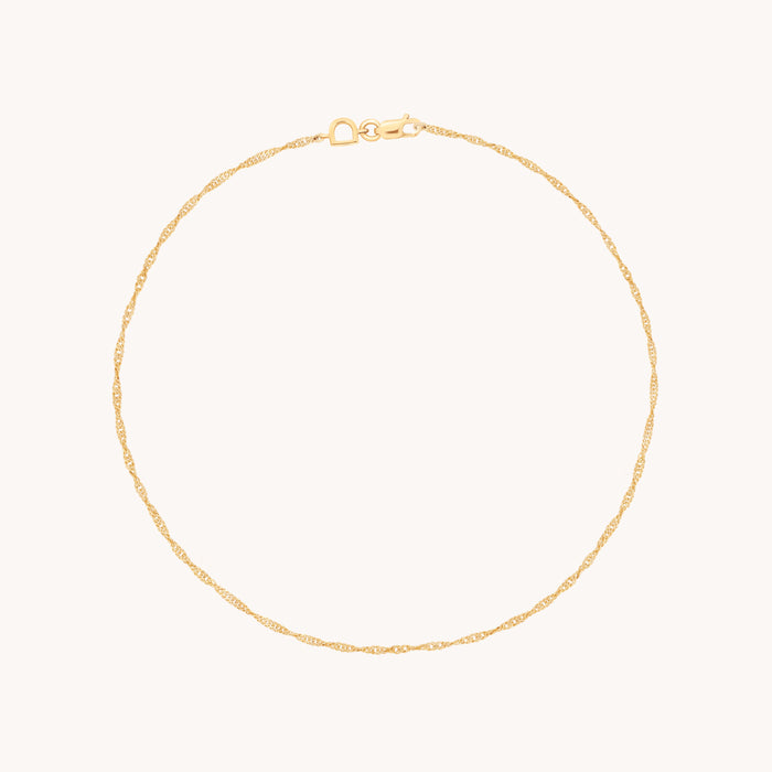 Astrid Chain Anklet in Solid Gold