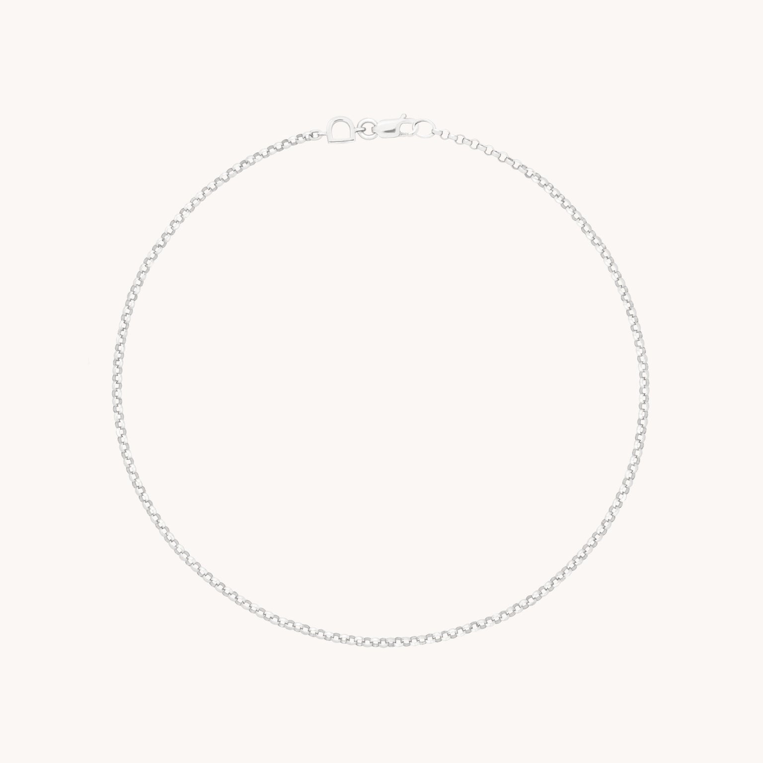 Chelsea Story Story Chain Anklet in Solid White Gold