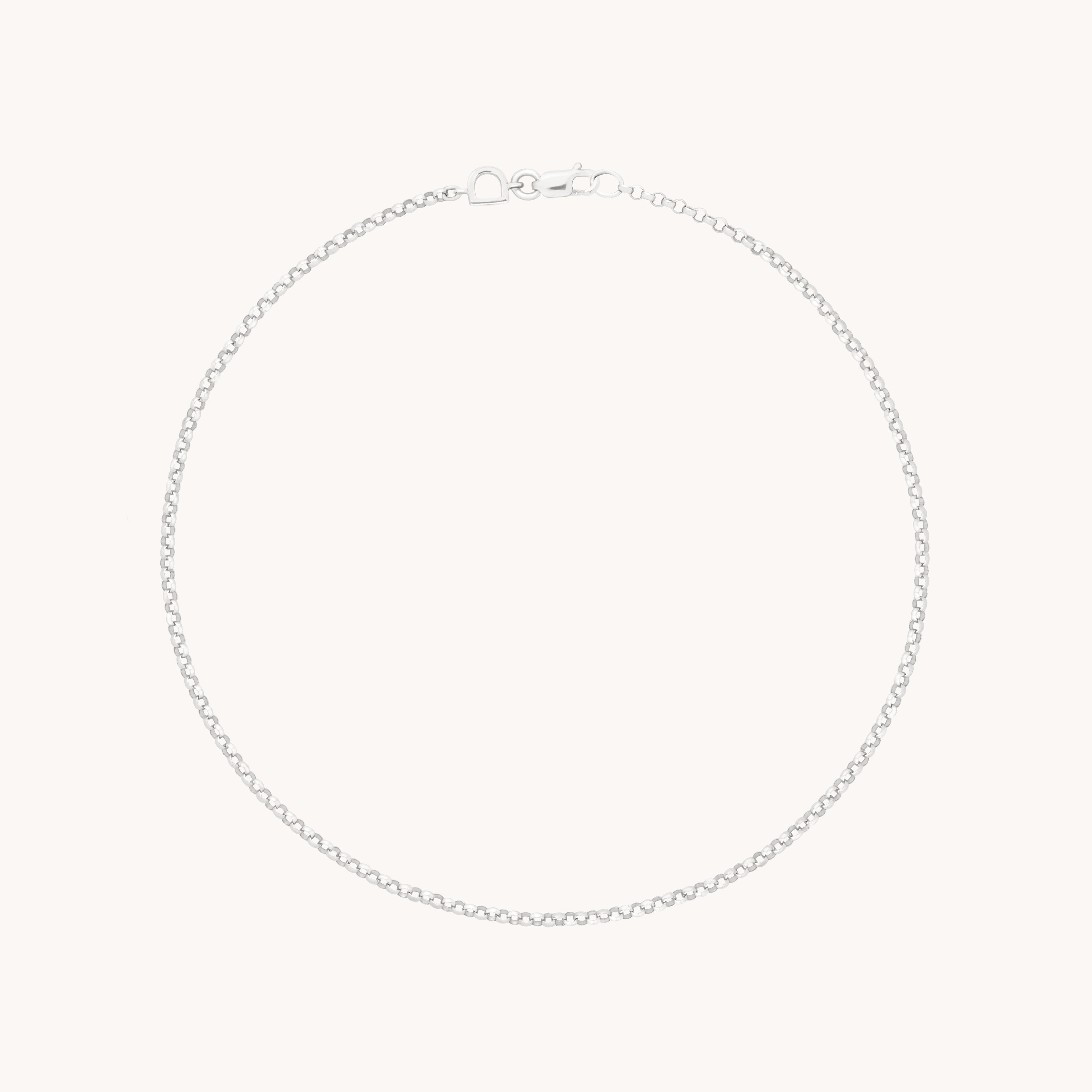 Chelsea Story Story Chain Anklet in Solid White Gold