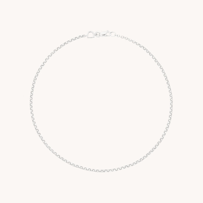 Chelsea Story Story Chain Anklet in Solid White Gold