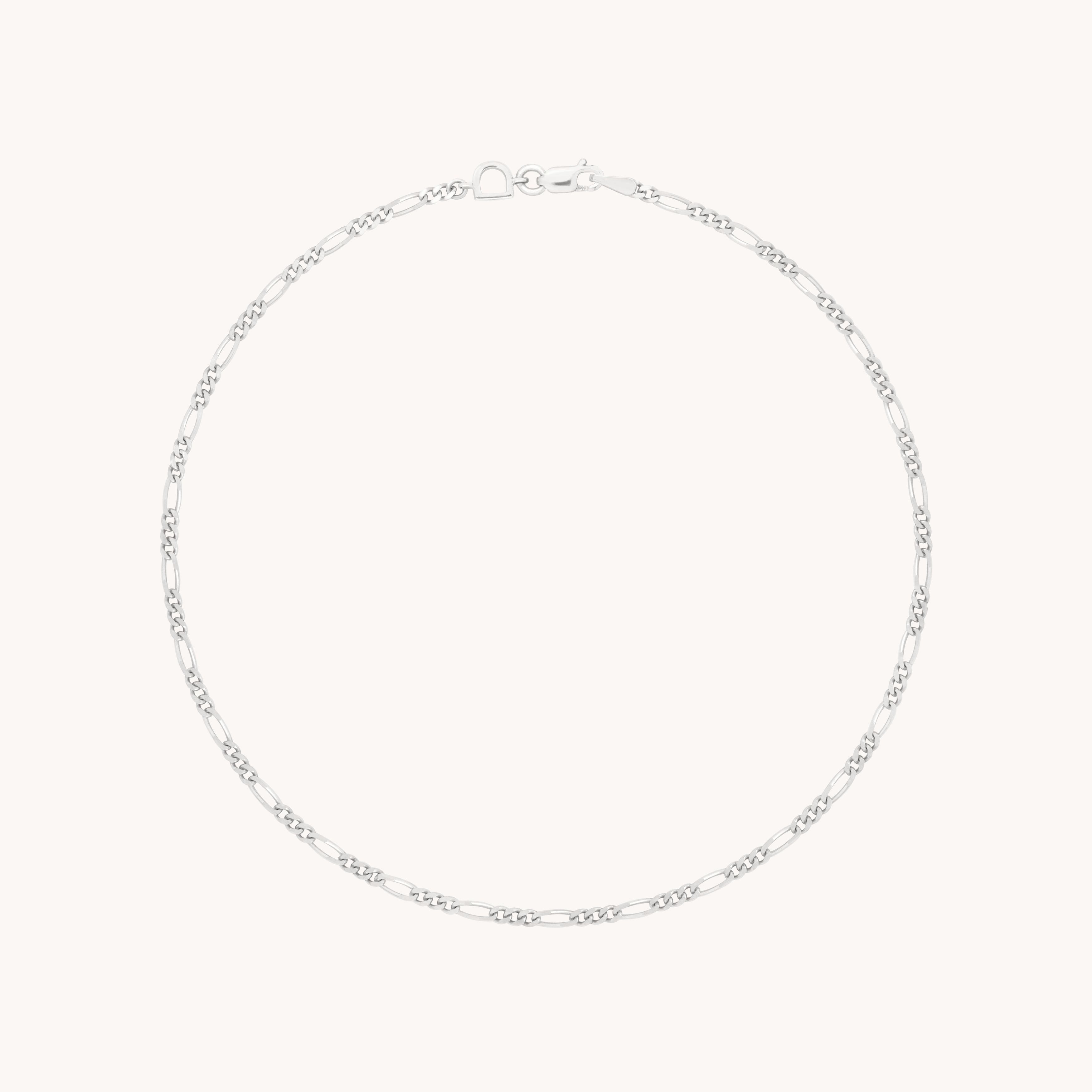 Soho Chain Anklet in Solid White Gold