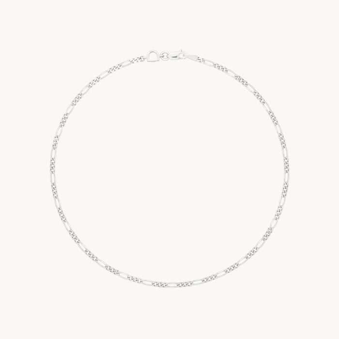 Soho Chain Anklet in Solid White Gold