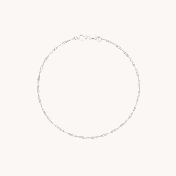Astrid Chain Bracelet in Solid White Gold