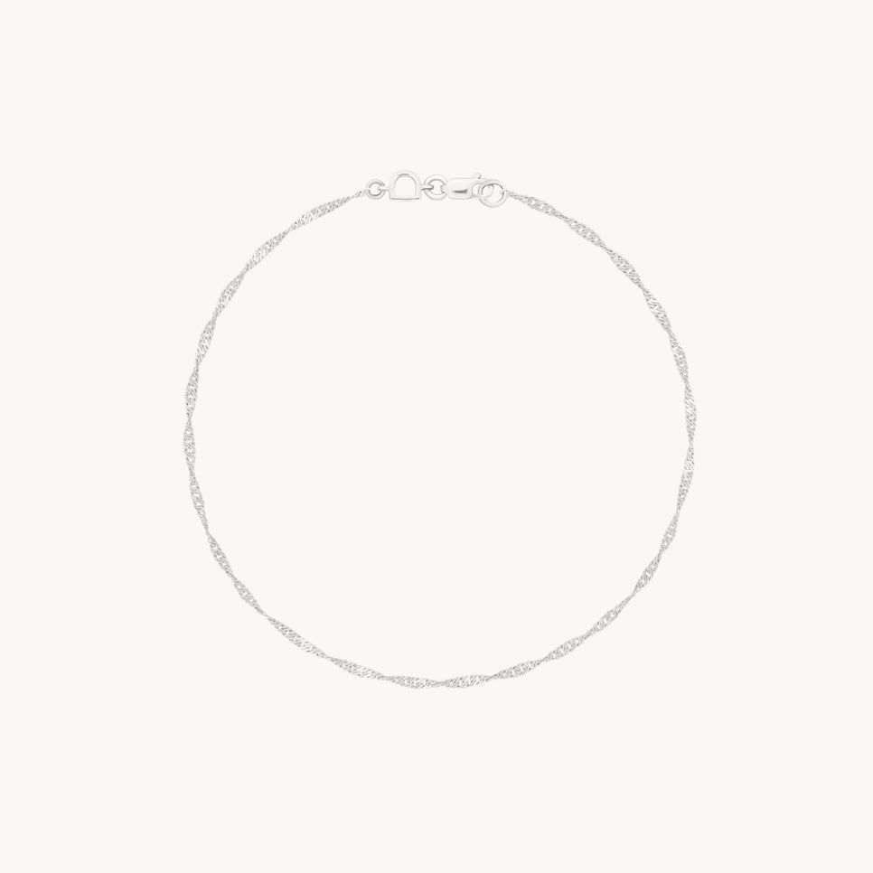 Astrid Chain Bracelet in Solid White Gold