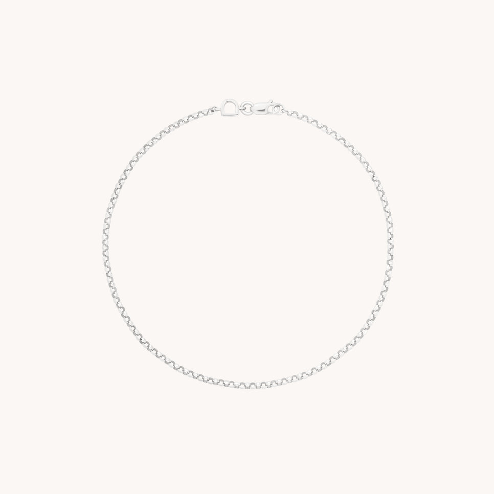 Chelsea Chain Bracelet in Solid White Gold