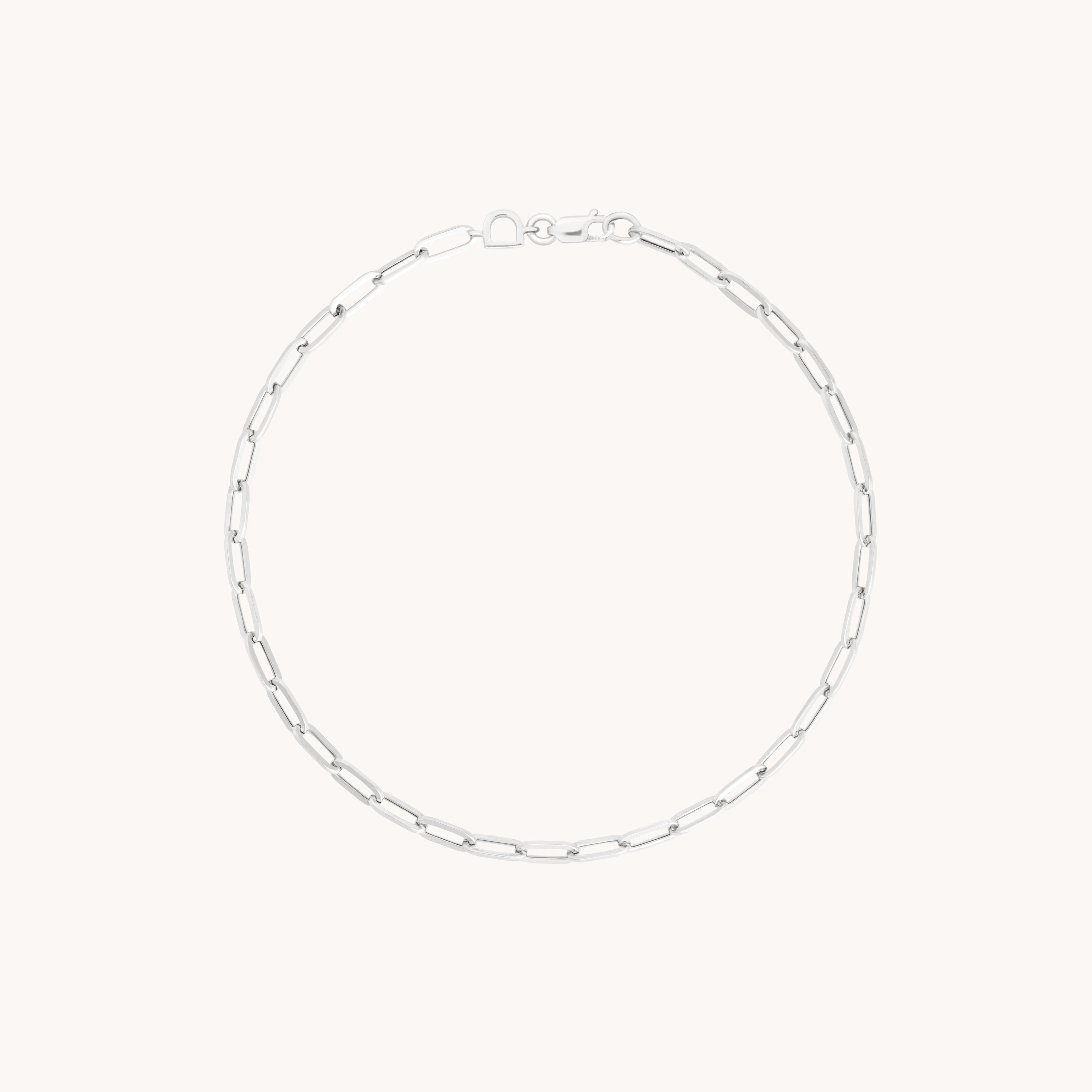 Piccadilly Chain Bracelet in Solid White Gold