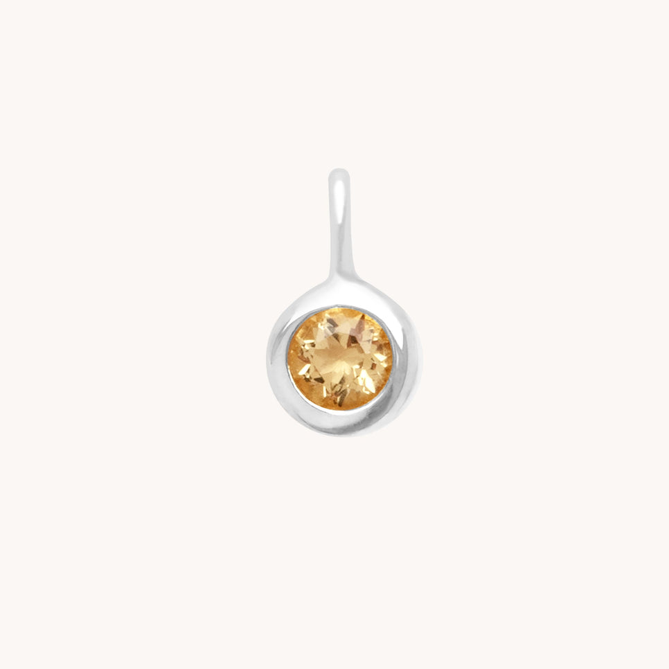 Citrine Exploration Charm 9k White Gold