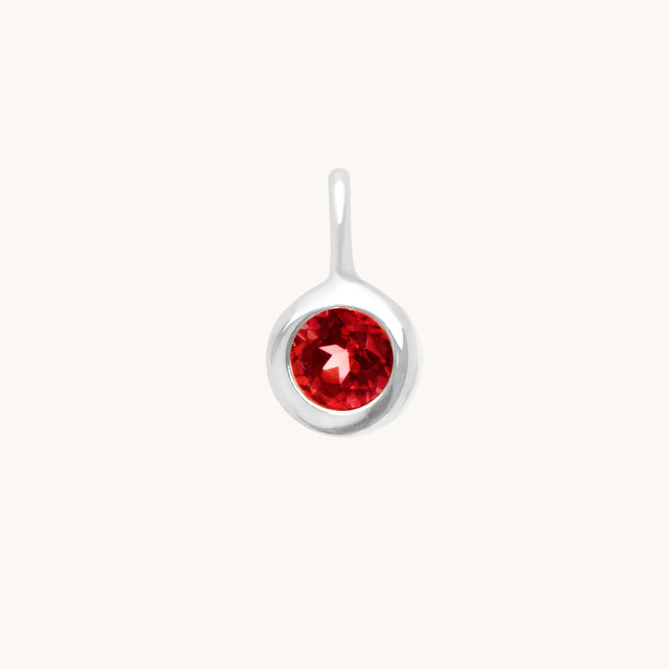 Garnet Friendship Charm 9k White Gold