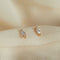 18k Gold Plated Jewellery - Navette Gem Stud Earrings in Gold - Stud Earrings - Astrid &amp; Miyu