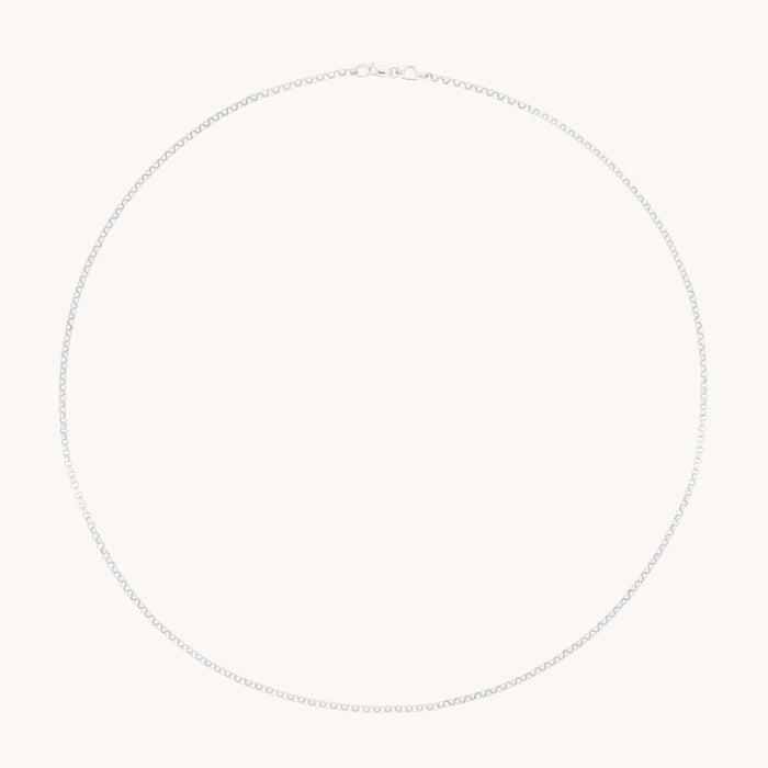 Chelsea Chain Necklace in Solid White Gold