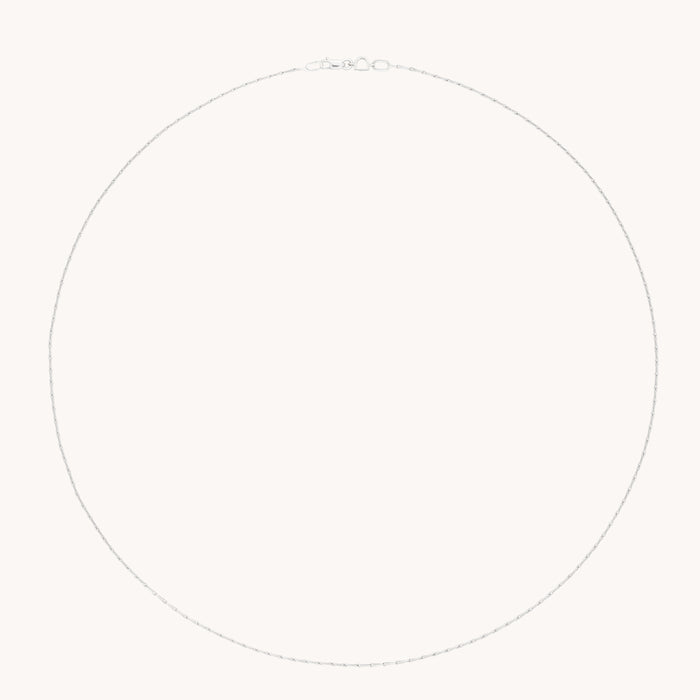 Marylebone Chain Necklace in Solid White Gold