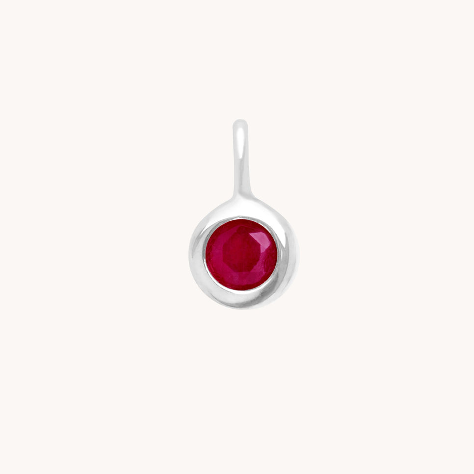 Ruby Power Charm 9k White Gold