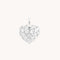 Pavé Heart Charm 9k White Gold