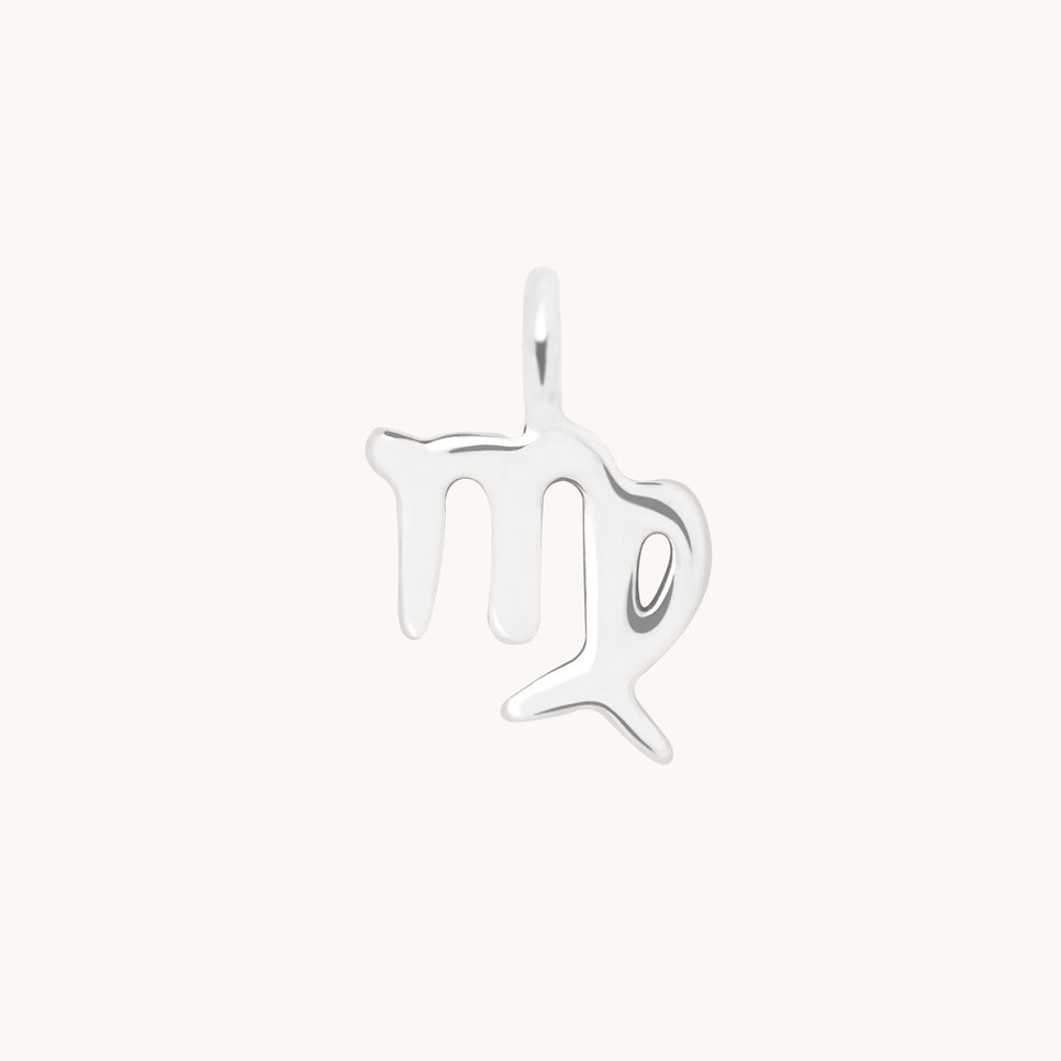 Virgo Zodiac Charm 9k White Gold