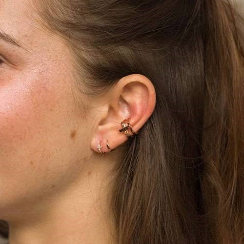 Crossing Lines Stacking Ear Cuff