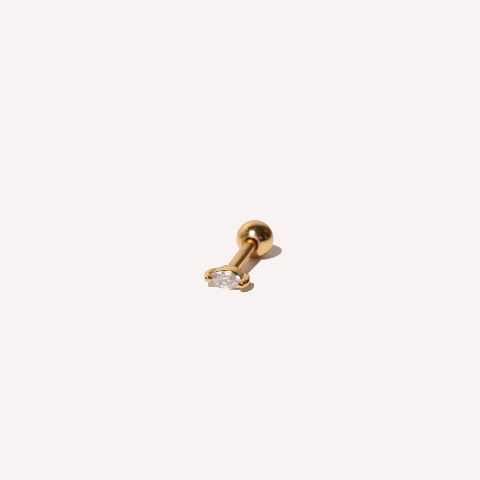 Navette Crystal Barbell in Gold flat lay shot