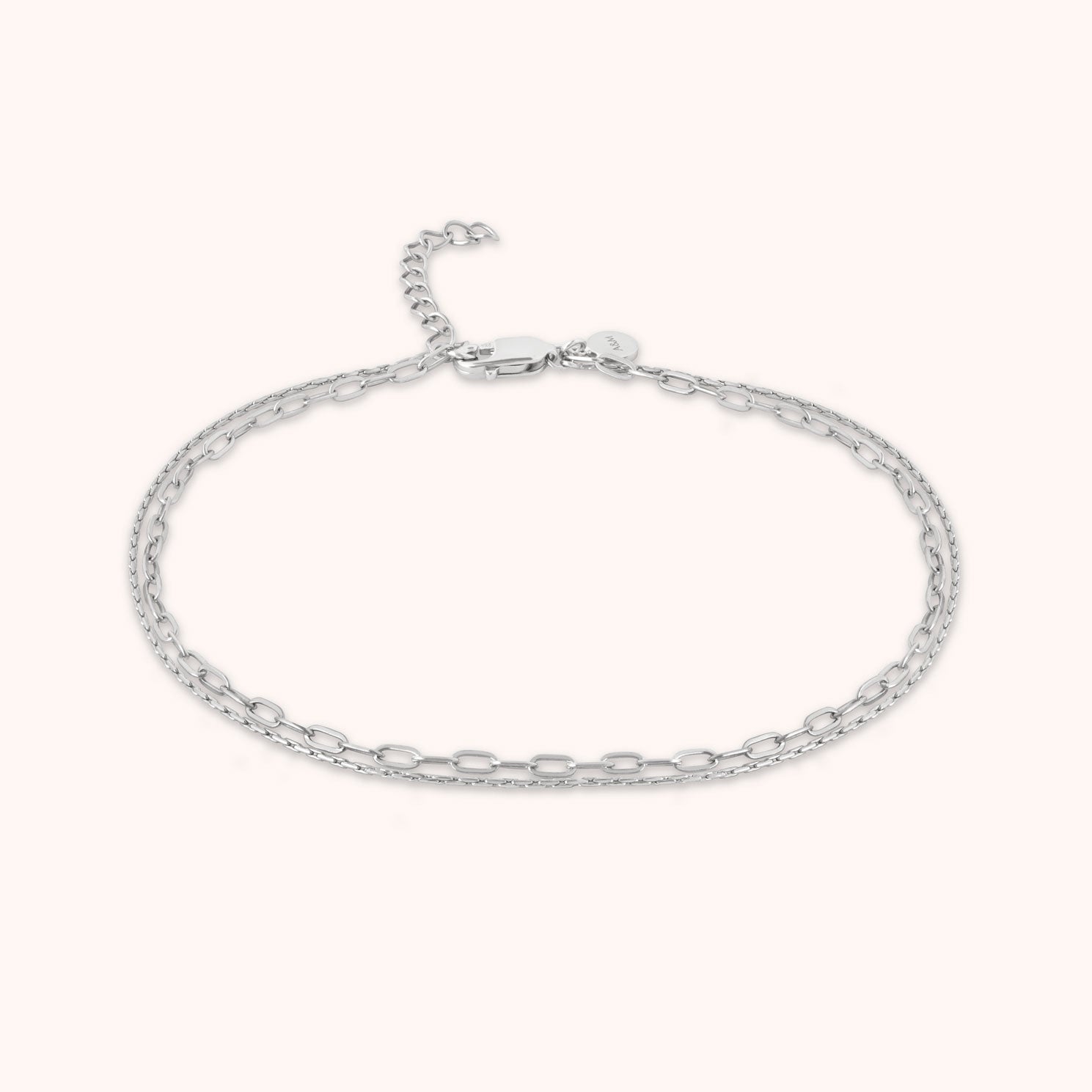 Duo Chain Anklet in Silver