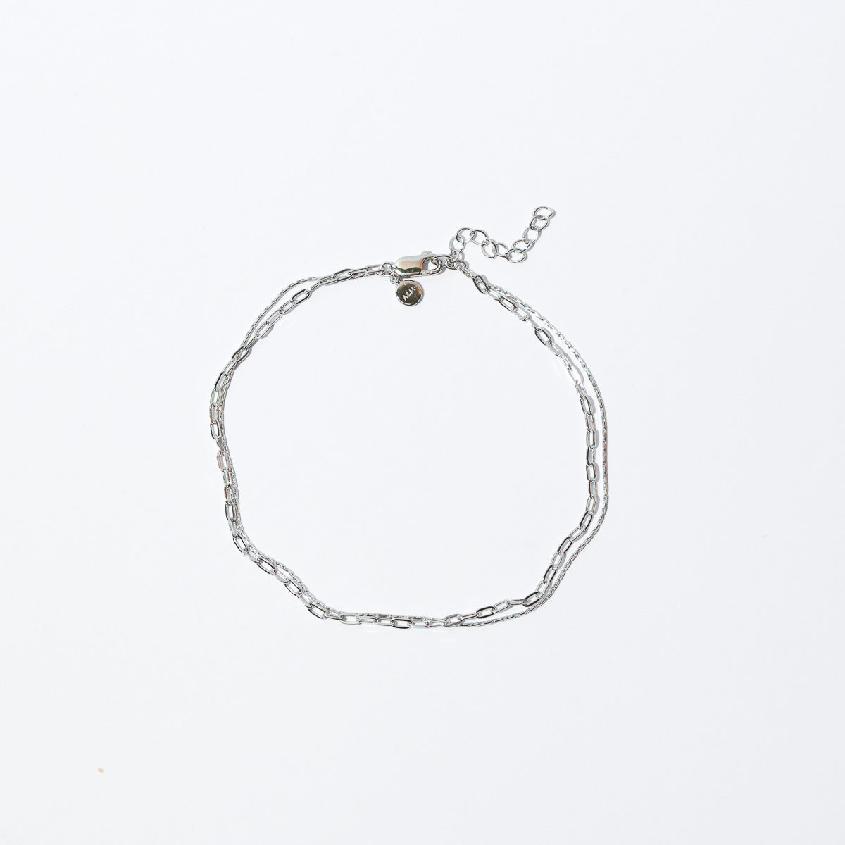 Duo Chain Anklet in Silver